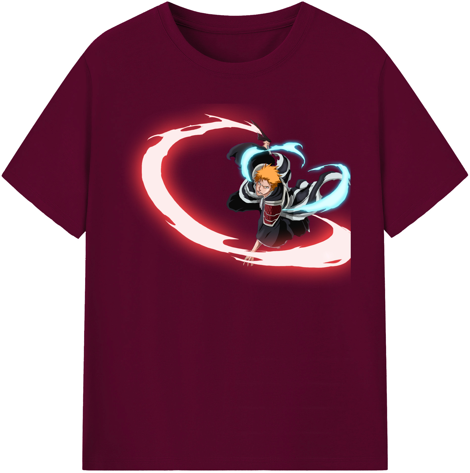 （画像用） ブリーチ 黒崎一護（くろさき いちご）BLEACH Kurosaki Ichigo レディースカジュアルプリントTシャツ（綿100％）